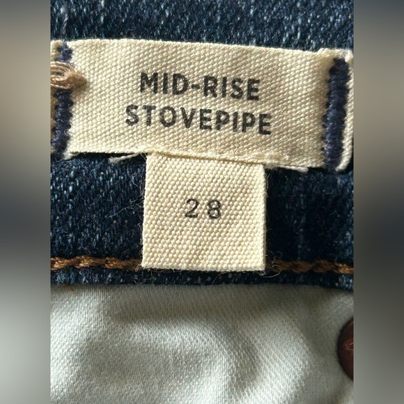 Madewell Mid-Rise Stovepipe Straight Leg Jeans Blue Denim Size 28 - Picture 5 of 6
